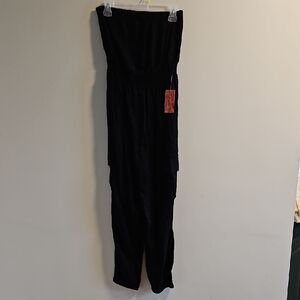 Streetwear Society Black Strapless Jumpsuit